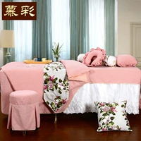 Choi Yang Mu Beauty khăn trải giường denim bông tiệm nhung vẻ đẹp đơn giản giường massage therapy bộ châu Âu cao cấp - Trang bị tấm khăn trải giường spa giá rẻ