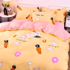 水洗棉四件套床上用品夏天