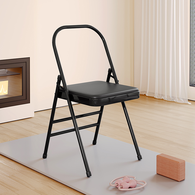 Yoga Chair, Yoga Auxiliary Chair, Home Folding Iyengar Yoga Chair, Thickened Folding Chair, Yoga Studio Equipment