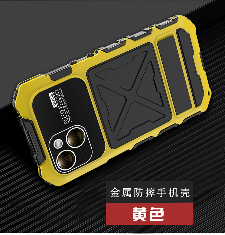 RJUST 3 Layer Tough Shockproof Drop Resistant Metal Airbag 4 Corner 360 Full Protection Heavy Duty 15, 15 Plus, 15 Pro, 15