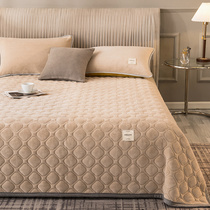 Korean Milk Suede High-end Light Lavish Bed Cover Quilted Cotton Sheets New Thickened Coral Suede Flannel Flannel by single