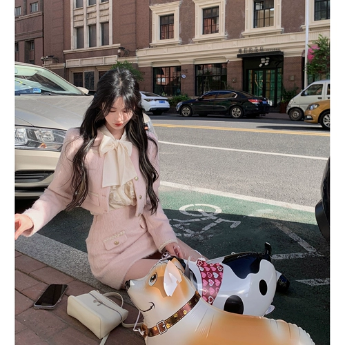 Короткая куртка, юбка, комплект, рубашка