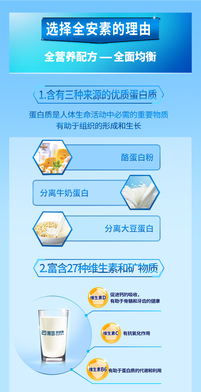 雅培 医学营养全安素 全面补充营养 900g*2罐 图2