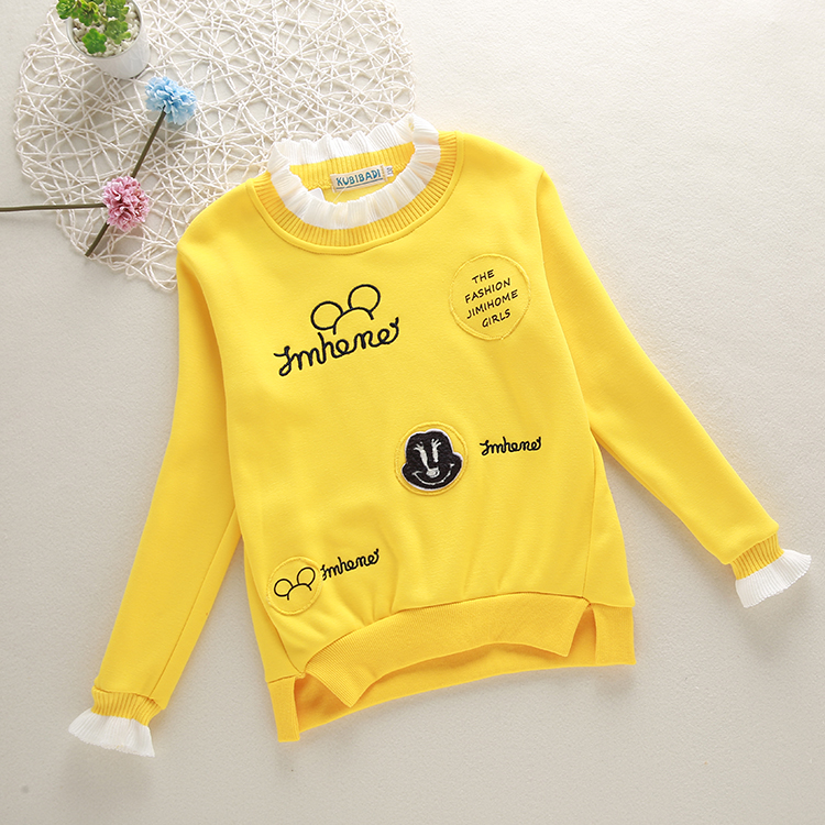 Áo sơ mi bé gái mùa xuân và mùa thu mùa đông áo khoác cotton dài tay cho bé Áo thun trẻ em ấm áp cộng với quần áo nhung áo thun trẻ em thái lan