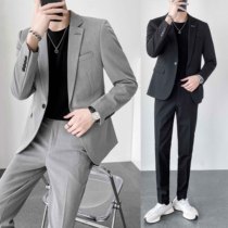 OECANA suit suit mens business casual dress small suit Korean slim wedding dress two-piece tide