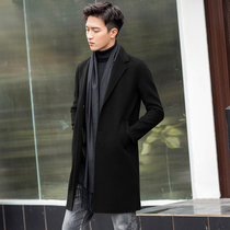OECANA2020 autumn and winter new mens casual woolen coat warm thick long wool coat men