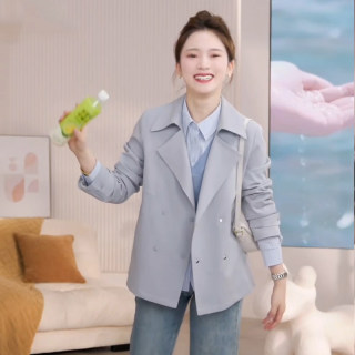 2026年春装新款通勤百搭经典风衣女小个子休闲韩版宽松工装短外套