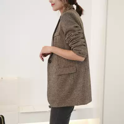 Coat women's new woolen coat women's autumn and winter thickened chigzag coat women's long coat clearance price