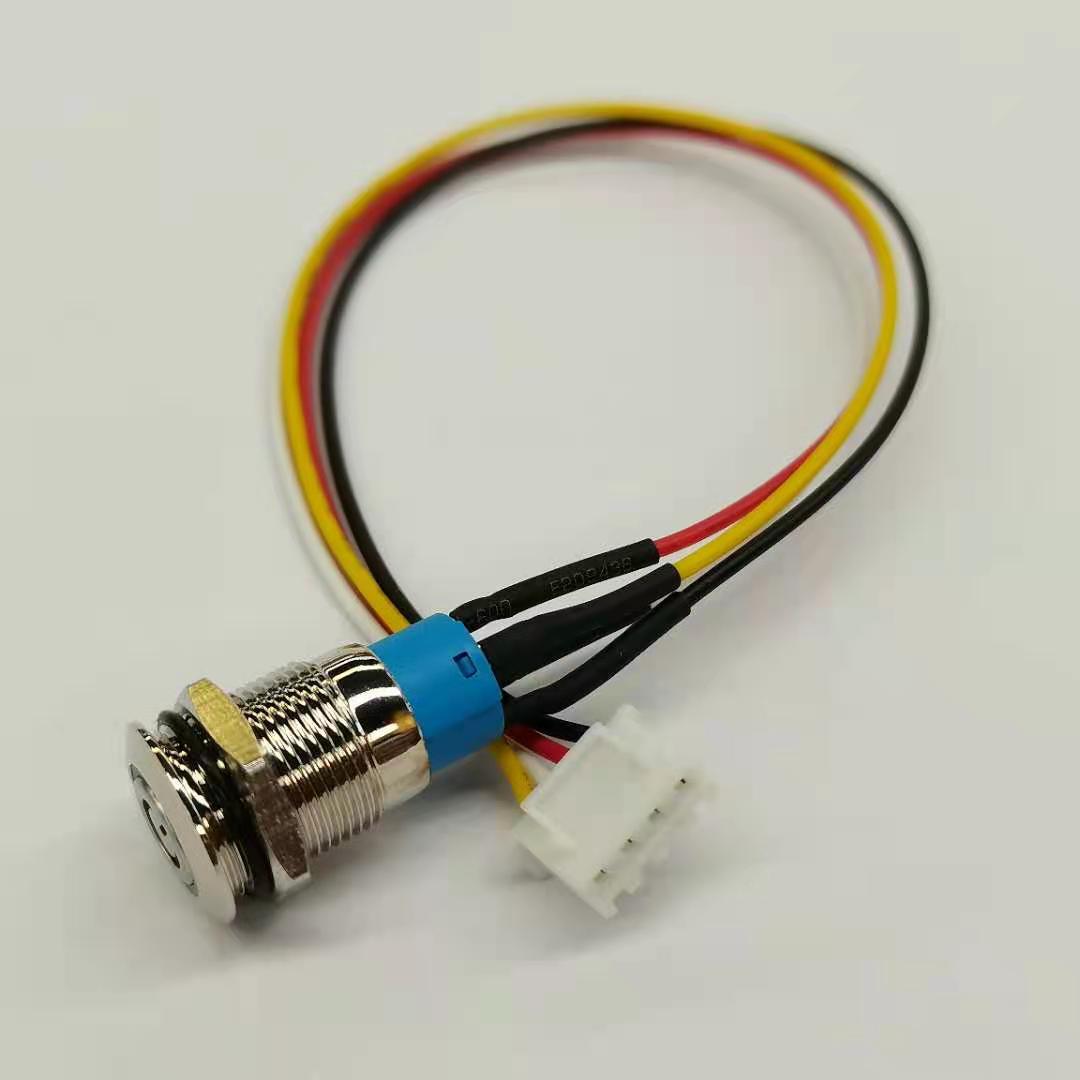 12mm with lamp with lock metal computer button waterproof switch silver contact point 5v12v24v connected 2.54 electronic wire