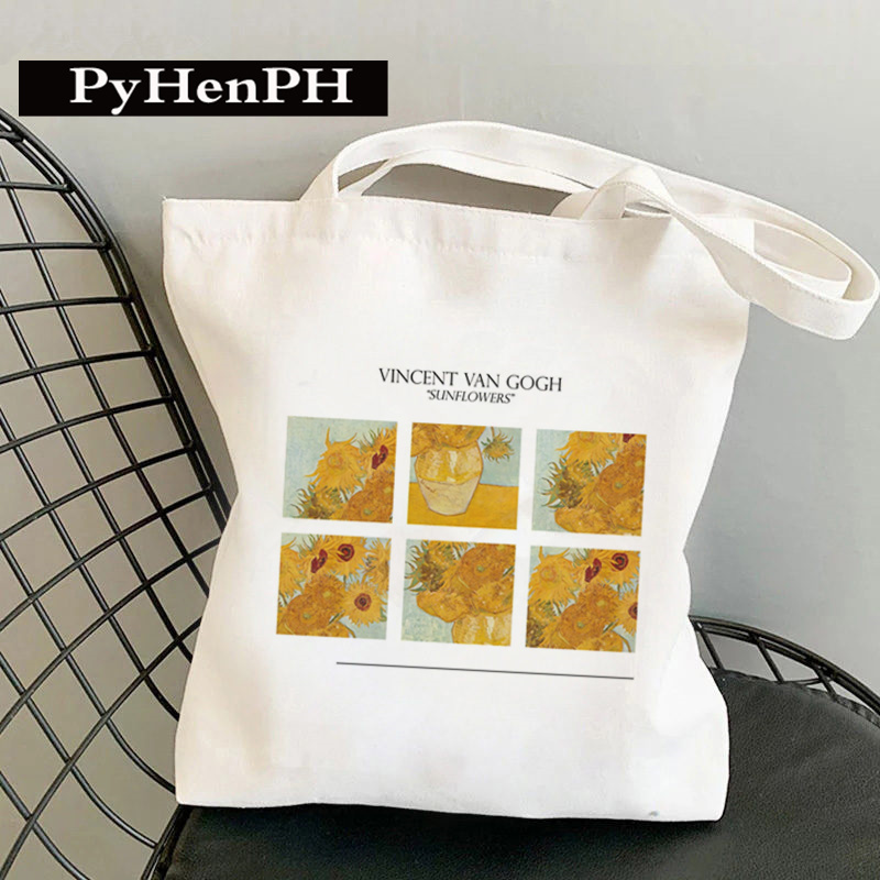Van Gogh Canvas Tote Bag Retro Literary Van Gogh-Themed Large-Capacity Canvas Bag for Students Van Gogh Canvas Tote Bag Retro Literary Van Gogh-Themed Large-Capacity Canvas Bag for Students