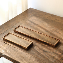 Qingzhuju Huifeng Tea cup holder Bamboo mat cup holder Coaster Bamboo row cup holder Tea holder Cool cup holder Tea ceremony accessories