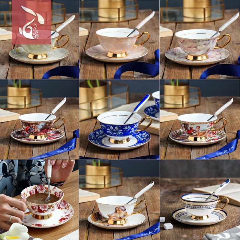 Ceramic coffee cups and saucers small European - style key-2 luxury up phnom penh English ipads China tea red cup palace restoring ancient ways is elegant simplicity