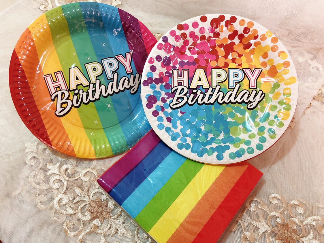 Exported goods ~ Children's Day birthday spring outing color cartoon party party disposable paper cups and plates