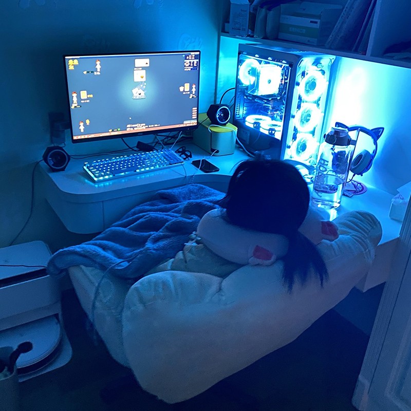 Home Sloth Computer Sofa Chair Bedroom Desk Comfort Long Sat Chair Girl Dorm Bed Sloth Back Electric Race Chair