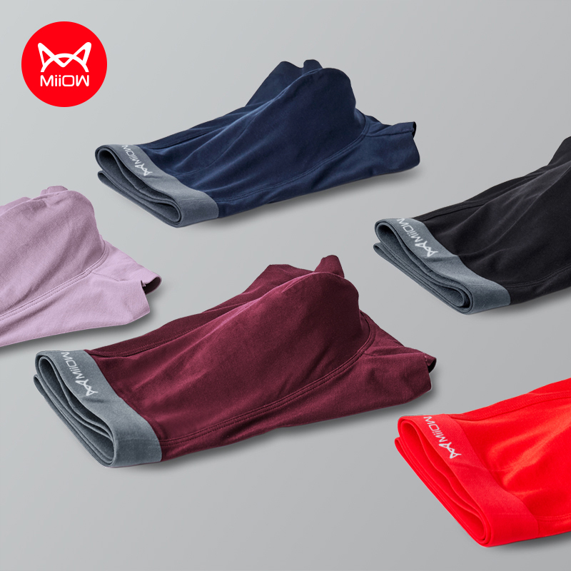 Cat Man Underpants Four corner shorts Mordale No marks Young large size Pure Cotton Crotch Red FOUR CORNER PANTS