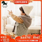 Áo vest bé trai mùa thu đông cộng với nhung dày cho bé 2018 mới áo len cashmere trùm đầu phiên bản Hàn Quốc của chàng trai lớn thủy triều