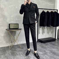 Черная двойная пряжка (костюм+жилет+брюки)