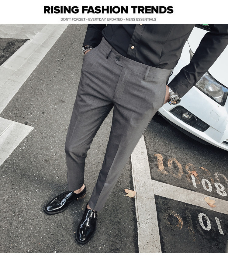 Мужские летние трендовые штаны, костюм, в корейском стиле, облегающий крой, свободный прямой крой 