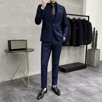 Синий костюм, жилет, штаны, рубашка