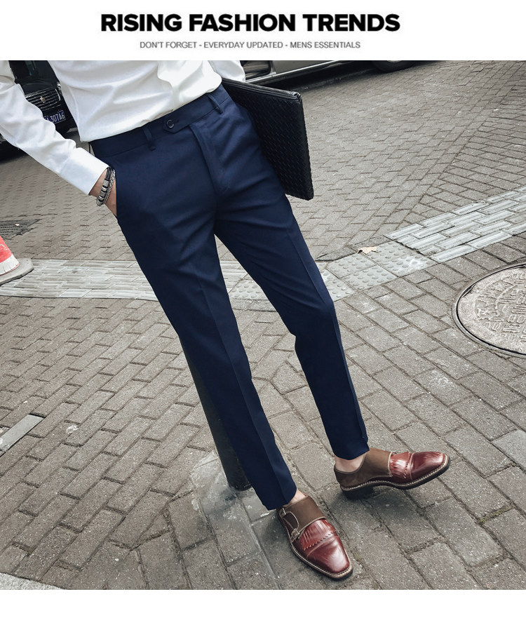 Мужские летние трендовые штаны, костюм, в корейском стиле, облегающий крой, свободный прямой крой 