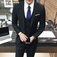 Черный комплект, жилет, штаны, 3 предмета