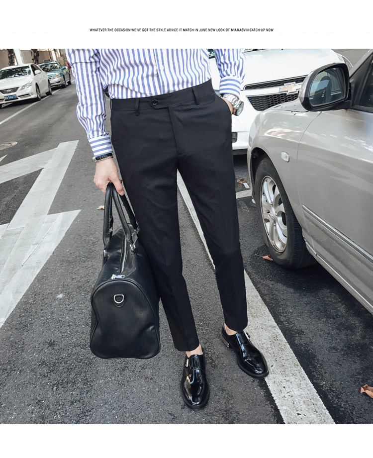 Мужские летние трендовые штаны, костюм, в корейском стиле, облегающий крой, свободный прямой крой 