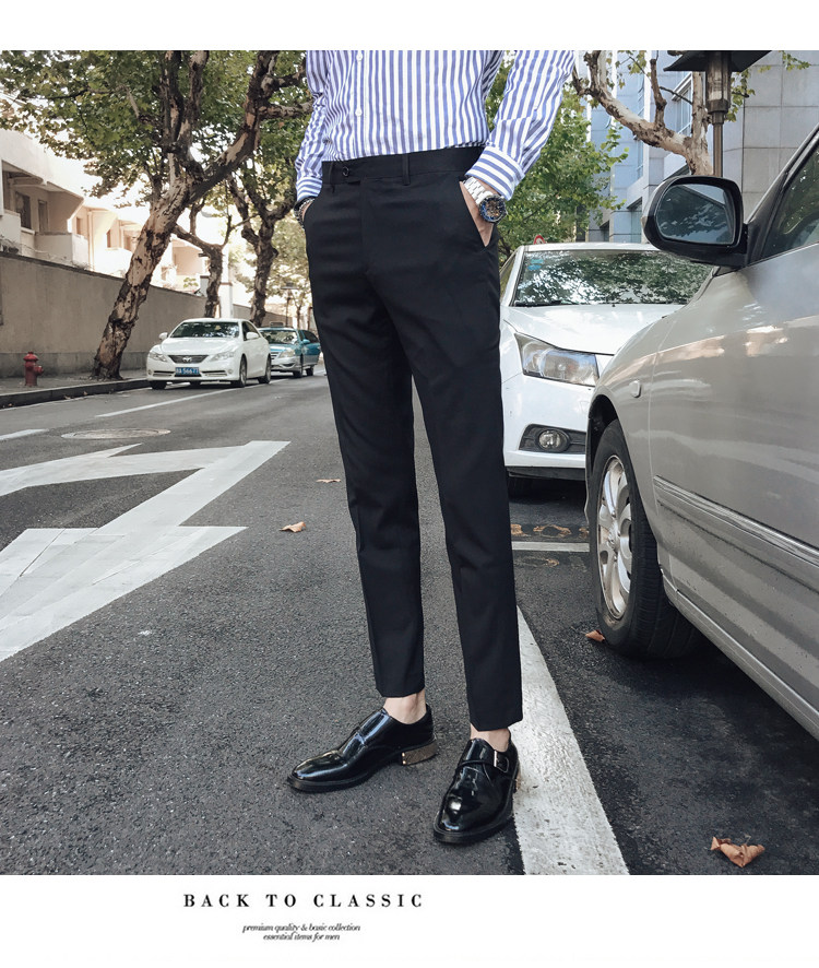 Мужские летние трендовые штаны, костюм, в корейском стиле, облегающий крой, свободный прямой крой 