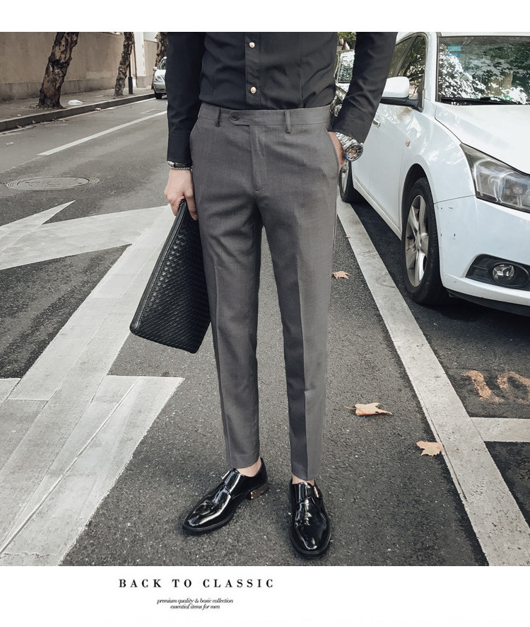 Мужские летние трендовые штаны, костюм, в корейском стиле, облегающий крой, свободный прямой крой 