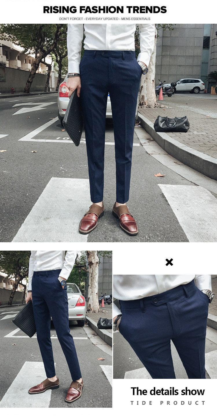 Мужские летние трендовые штаны, костюм, в корейском стиле, облегающий крой, свободный прямой крой 