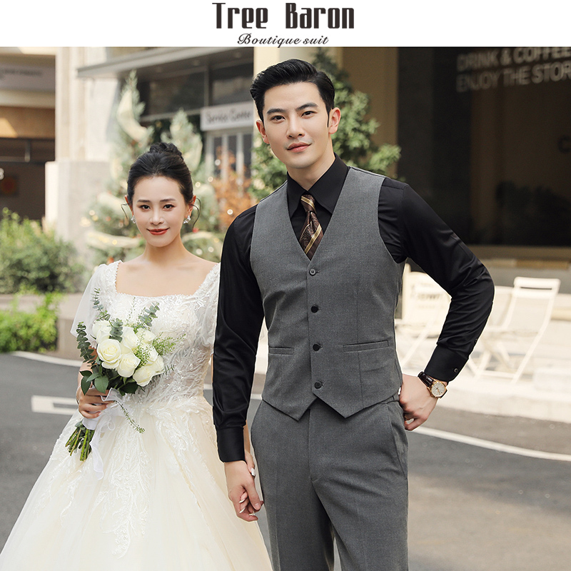 Groom's Suit Vest Set Men's Wedding Groomsmen Group Attire Slim Business Casual Workwear Summer Vest Men's Thin Groom's Suit Vest Set Men's Wedding Groomsmen Group Attire Slim Business Casual Workwear Summer Vest Men's Thin