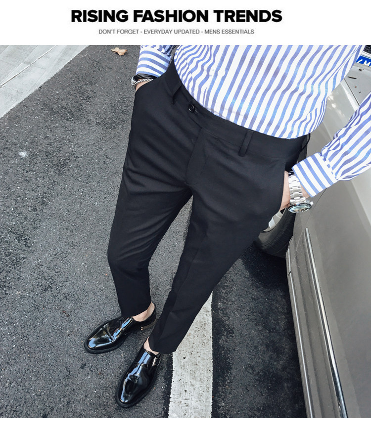 Мужские летние трендовые штаны, костюм, в корейском стиле, облегающий крой, свободный прямой крой 