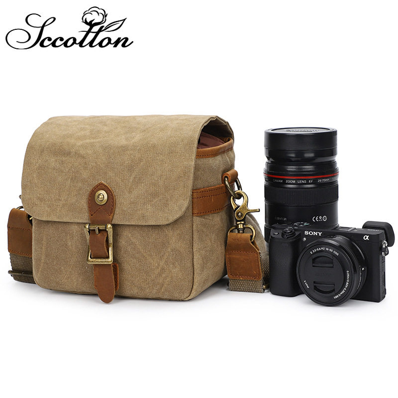 Canon M6M100M50 Sony a6300 a6400 a5000 a7m3 A9 canvas shoulder micro-single-eye camera bag