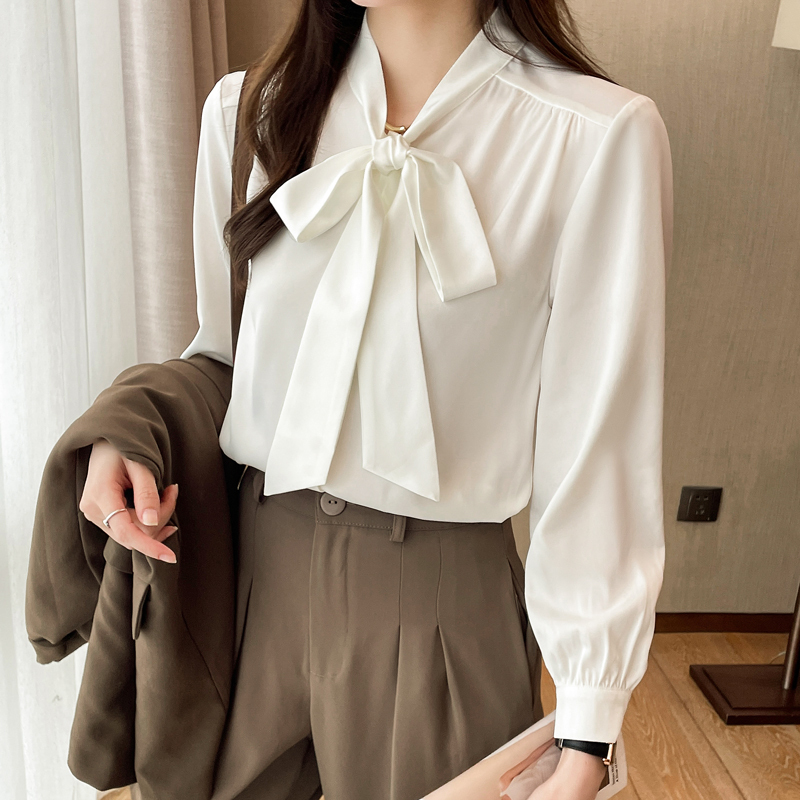 Shengyuzhu Discount Heavy Silk Shirt 2026 New Spring and Autumn Brand Design Ribbon Shirt Fashion Top