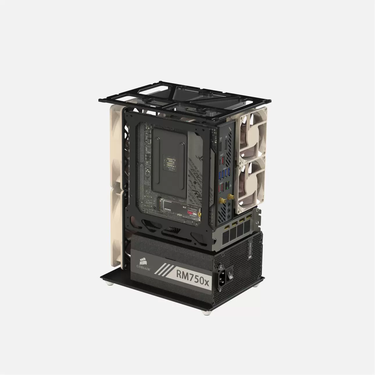 [SIXGE K3mini全铝机箱氧化黑色斜纹面板风冷立式短卡ITX]