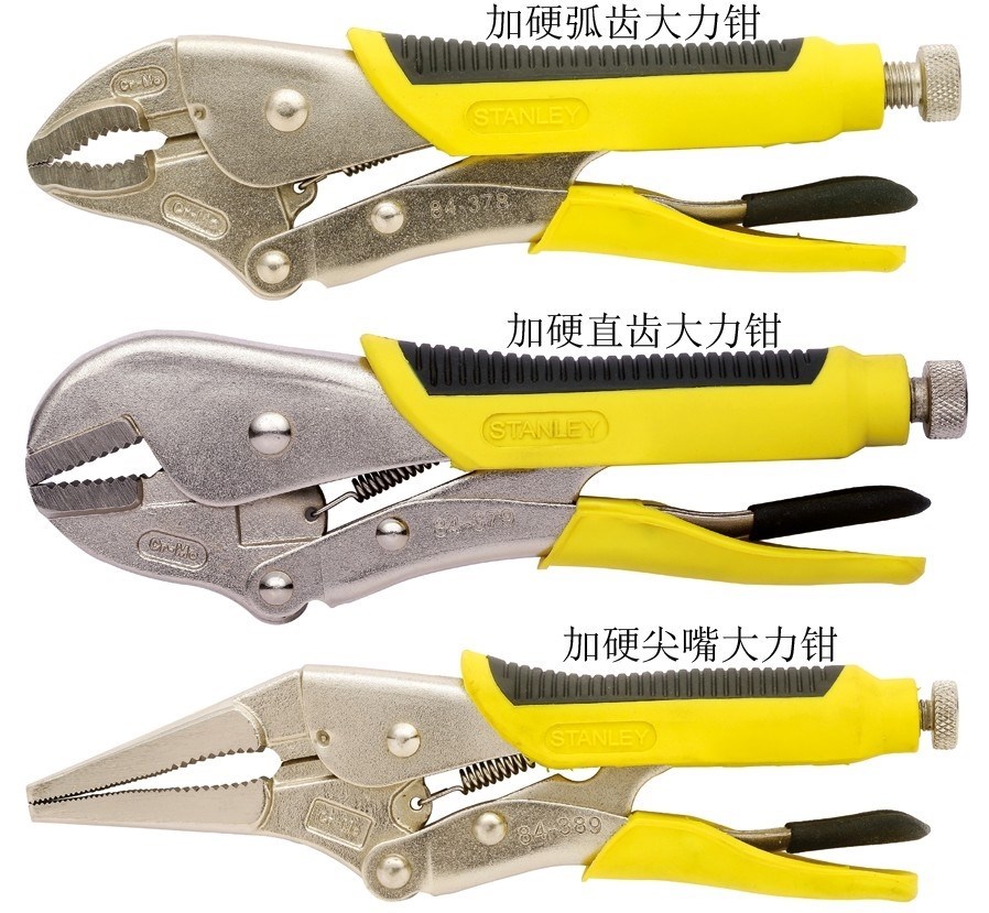 Stanley stiffened force pliers arc teeth 84-378-23 straight teeth 84-379-23 pointed mouth 84-389-23