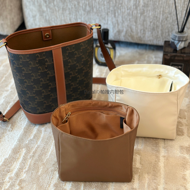 Pasal Pa Search Is Suitable for Celine Triomphe Bucket Bag, Waterproof Nylon Satin Lightweight Inner Bag