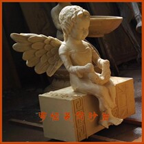 Artificial sandstone glass fiber reinforced plastic sculpture Hotel Villa indoor and outdoor urban garden viewing ornaments figure round carving Angel