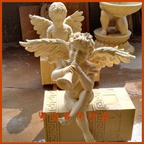 Artificial sandstone sculpture figures round carving Hotel Villa indoor and outdoor urban garden viewing series ornaments Little Angel