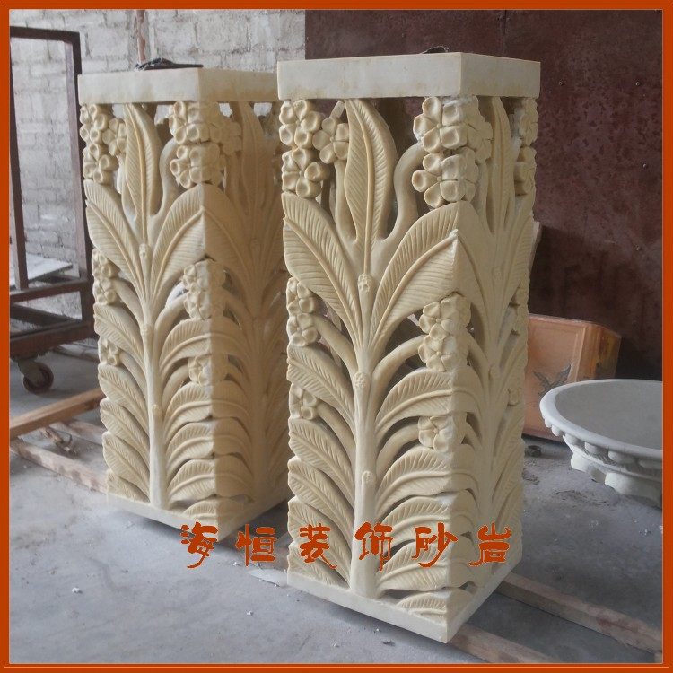Factory direct sandstone landscape sculpture sandstone relief mural FRP sculpture hollow style hollow base