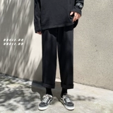 Штаны, трендовые демисезонные джинсы с начесом, свободный прямой крой, оверсайз, в корейском стиле, большой размер