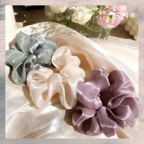 Fairy temperament solid color flash yarn Pearl satin high grade satin large intestine Hairband Net red hair rope hair accessories