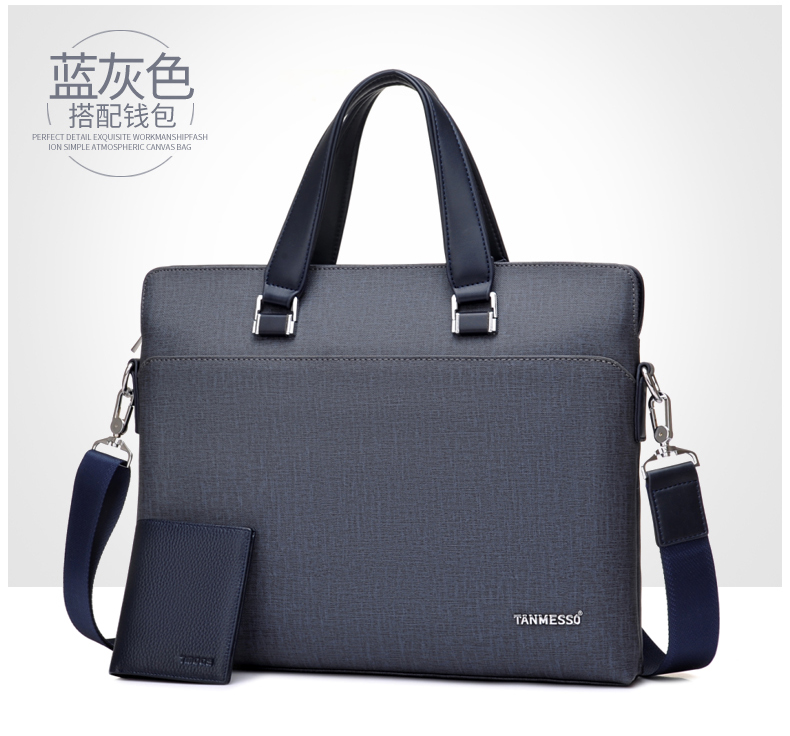 Tanmesso thời trang nam túi xách A4 kinh doanh túi Messenger túi đeo vai cặp nam túi xách ba lô túi michael kors