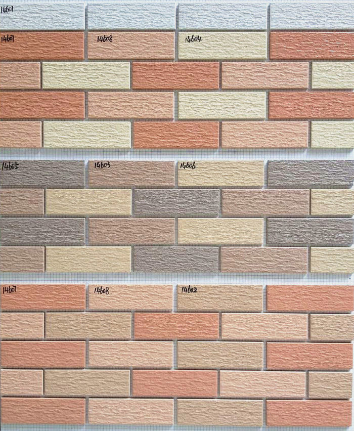 Foshan exterior wall tile tile wall brick three-color brick paper brick whole body brick Villa brick country household tile 45 145