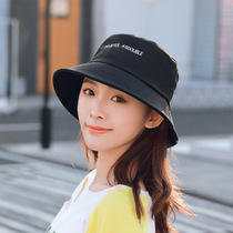 Korean version of the hat shade womens summer wild Japanese black sunscreen hat tide soft sister cute fisherman hat spring and autumn wild
