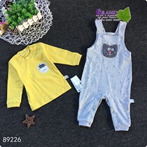 Baby Straps Set Baby Children Spring and Autumn Men's and Women's Children's Clothes Foreign Style Cotton 1-3 Years Old Two-Piece Set