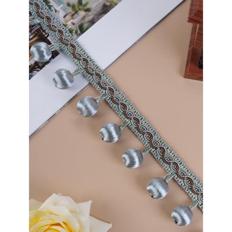 Curtain Fringe Tassels, Curtain Head Hanging Balls, Modern Silk-Wrapped Beads, Short Hanging Beads, Wooden Beads