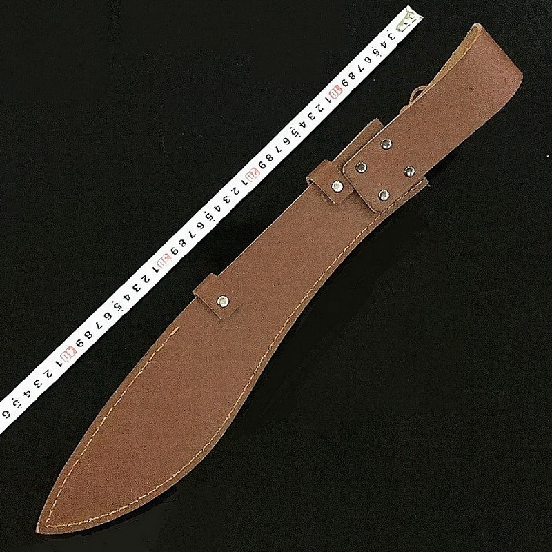 Real leather knife cover handmade cow leather straight knife sleeve genuine leather knife sheath open mountain lengthened section outdoor courtwork cutter protective sleeve