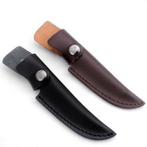 Leather knife cover head layer cowhide knife cover small straight knife leather scabbard hanging waist portable tactical knife shell military knife skin sheath