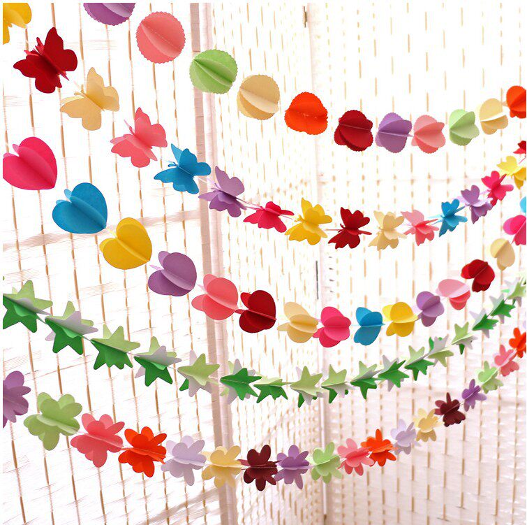 Kindergarten classroom plant corner material ring-created decorative ornaments open school ring-created ornaments three-dimensional butterfly pull flower arrangement