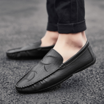 Bean Bean Shoes Mens 2022 New Spring Han Edition 100 Hitchhiking Shoes Small Leather Shoes Men Trends Casual Shoes Driving Shoes Men